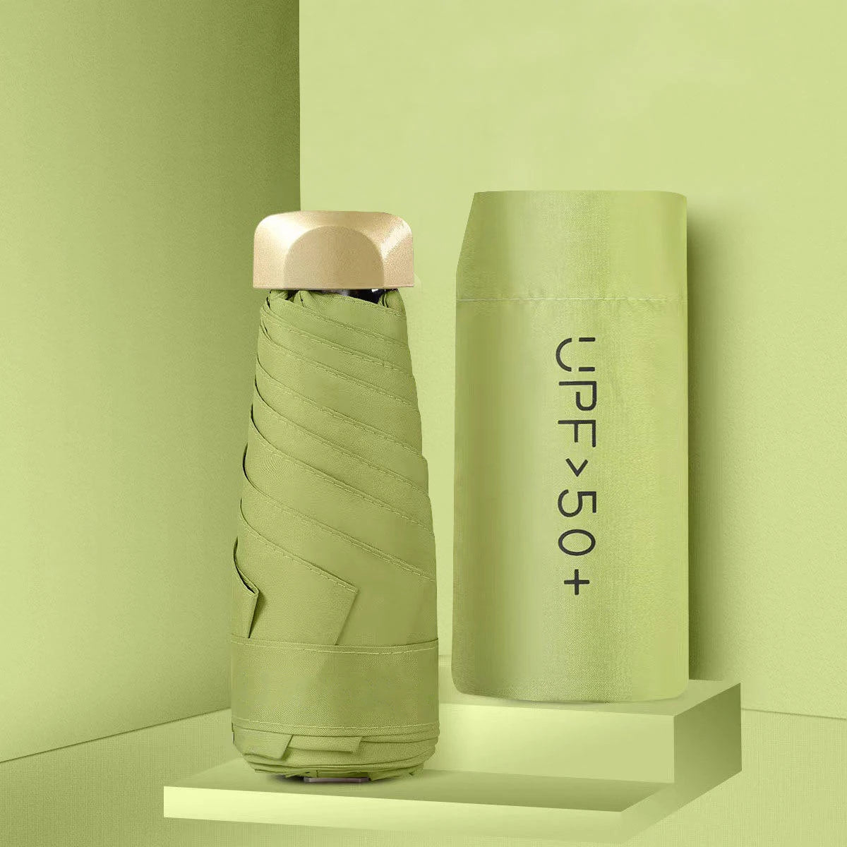 55% Off Mini Sun Umbrella Small Pocket Rain Umbrella Vinyl Folding UV Ultraviolet Protection Sun Shade Pocket Parasol Capsule