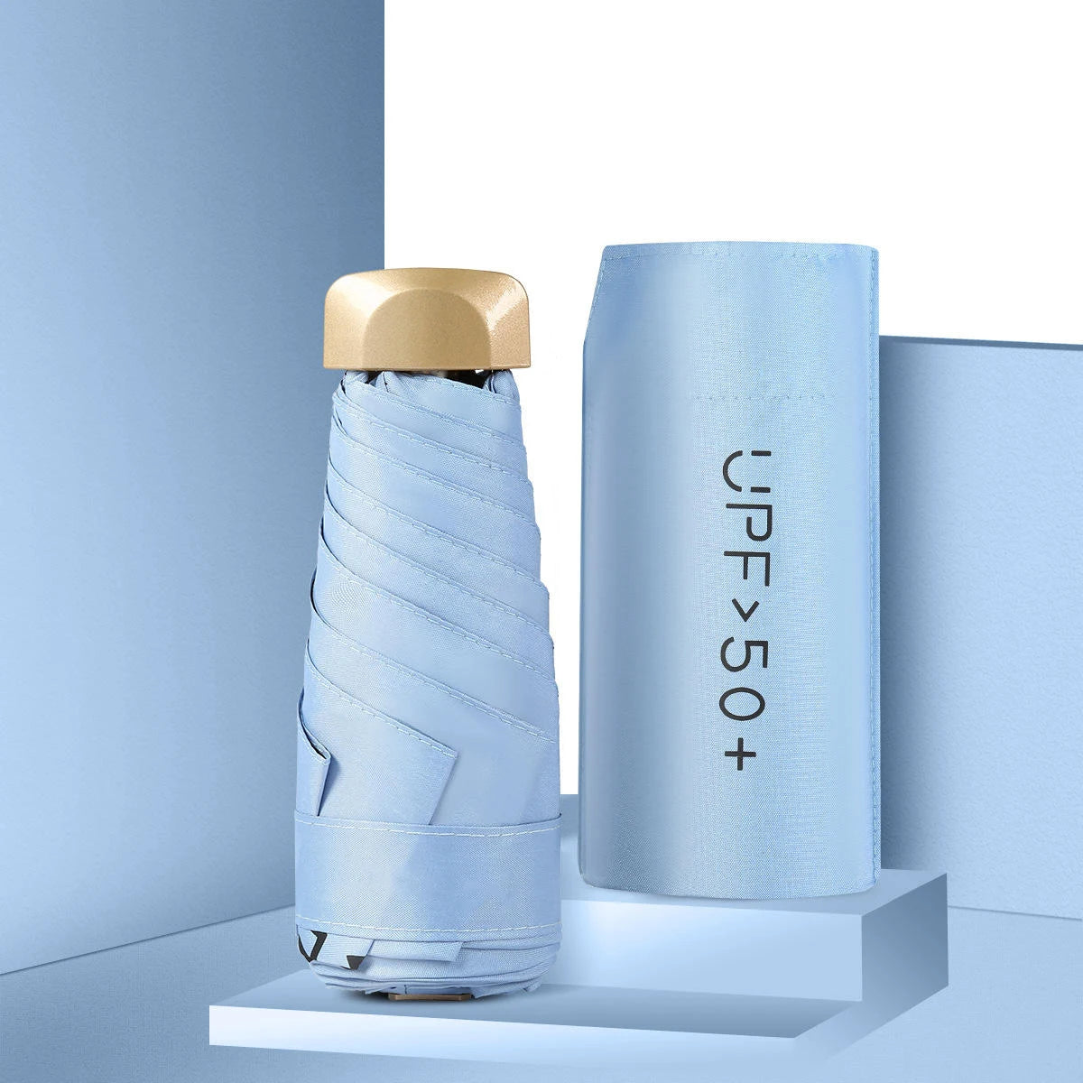 55% Off Mini Sun Umbrella Small Pocket Rain Umbrella Vinyl Folding UV Ultraviolet Protection Sun Shade Pocket Parasol Capsule