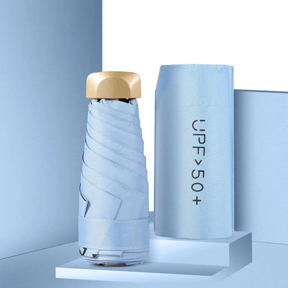 55% Off Mini Sun Umbrella Small Pocket Rain Umbrella Vinyl Folding UV Ultraviolet Protection Sun Shade Pocket Parasol Capsule