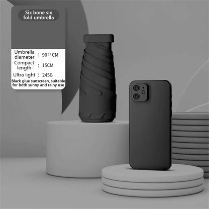 55% Off Mini Sun Umbrella Small Pocket Rain Umbrella Vinyl Folding UV Ultraviolet Protection Sun Shade Pocket Parasol Capsule